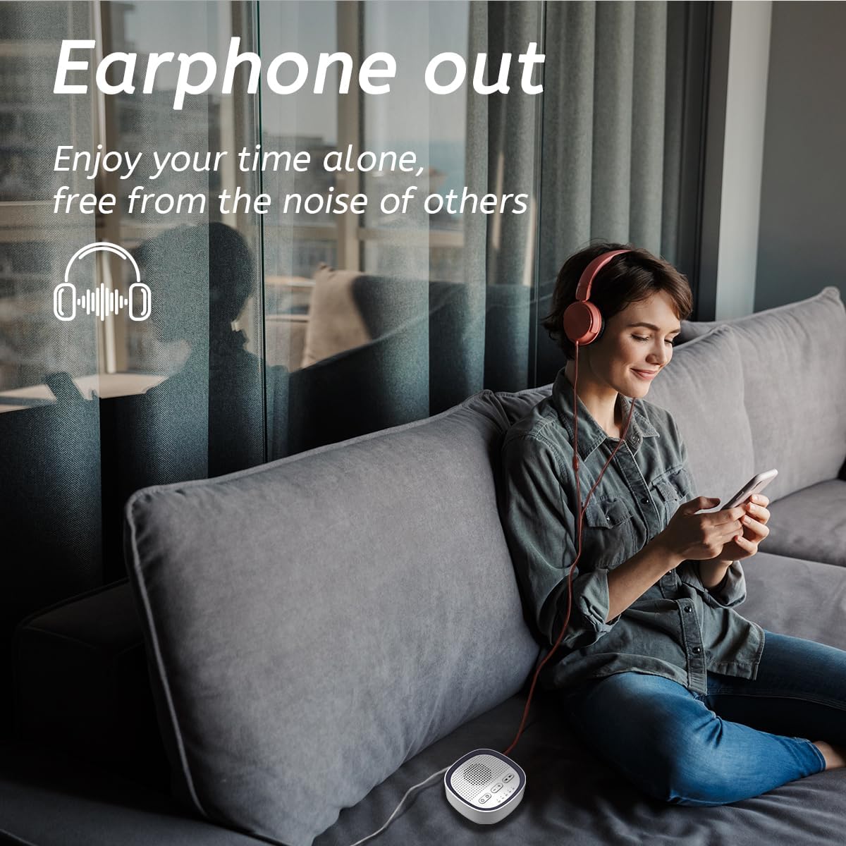 Sleep White Noise Sound Machines with 30 Soothing Sounds 3.5 mm Headphone Jack 5 Timer Settings 32 Precise Volume Memory Function Compact Design Ideal Gift for Everyone