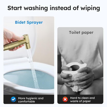Arofa Handheld Bidet Sprayer for Toilet - 2 Pack Bidets Faucet for Existing Toilets Cloth Diaper Jet Sprayer, Stainless Steel Muslim Shower with Bidet Hose for Feminine Wash