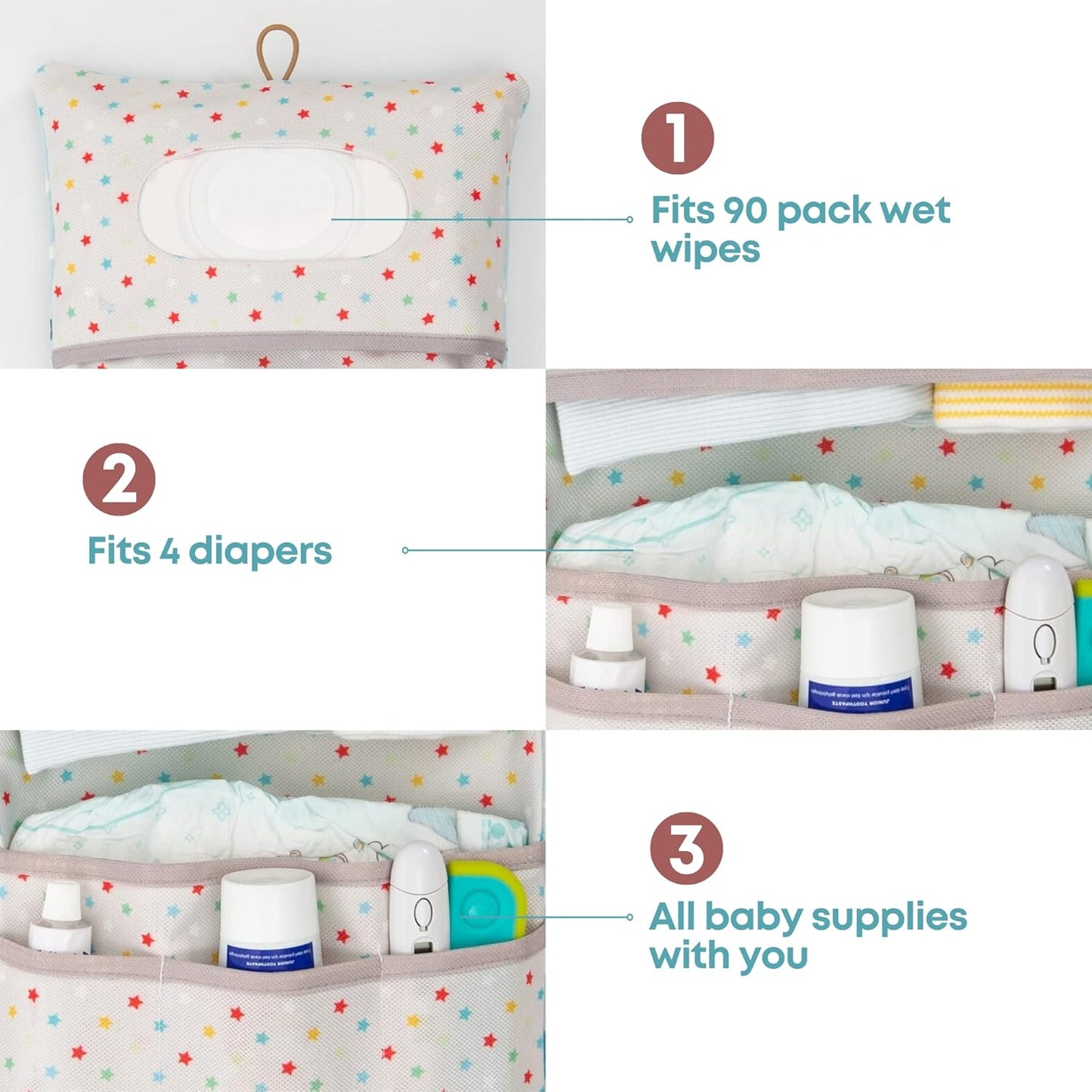 HAMUR Baby Diaper Bag Organizer – Travel-Friendly, Compact & Foldable | Stroller Pouch for Newborn Essentials – Must-Have for Boys & Girls (Leaves)