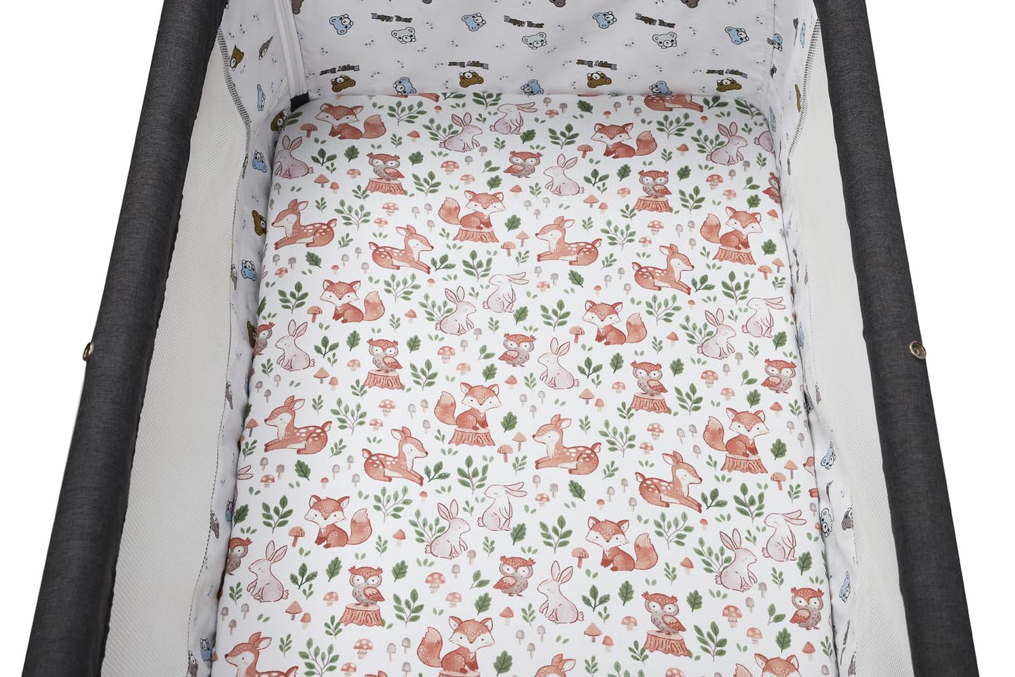 Bassinet Sheet Set 2 Pack Snug Fitted Bedside Sleeper Bassinet Sheets, Stretchy Ultra Soft, Unisex Boy Girl, Light Blue & Dinosaur