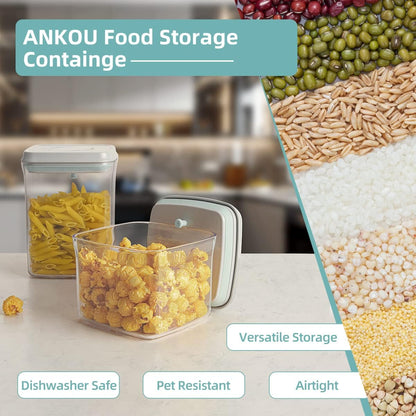 Ankou Formula Container - 1700ml Airtight Formula Dispenser One Button Handy Milk Powder Container BPA-Free Storage Containers with Scoop and Scraper Transparent 730g