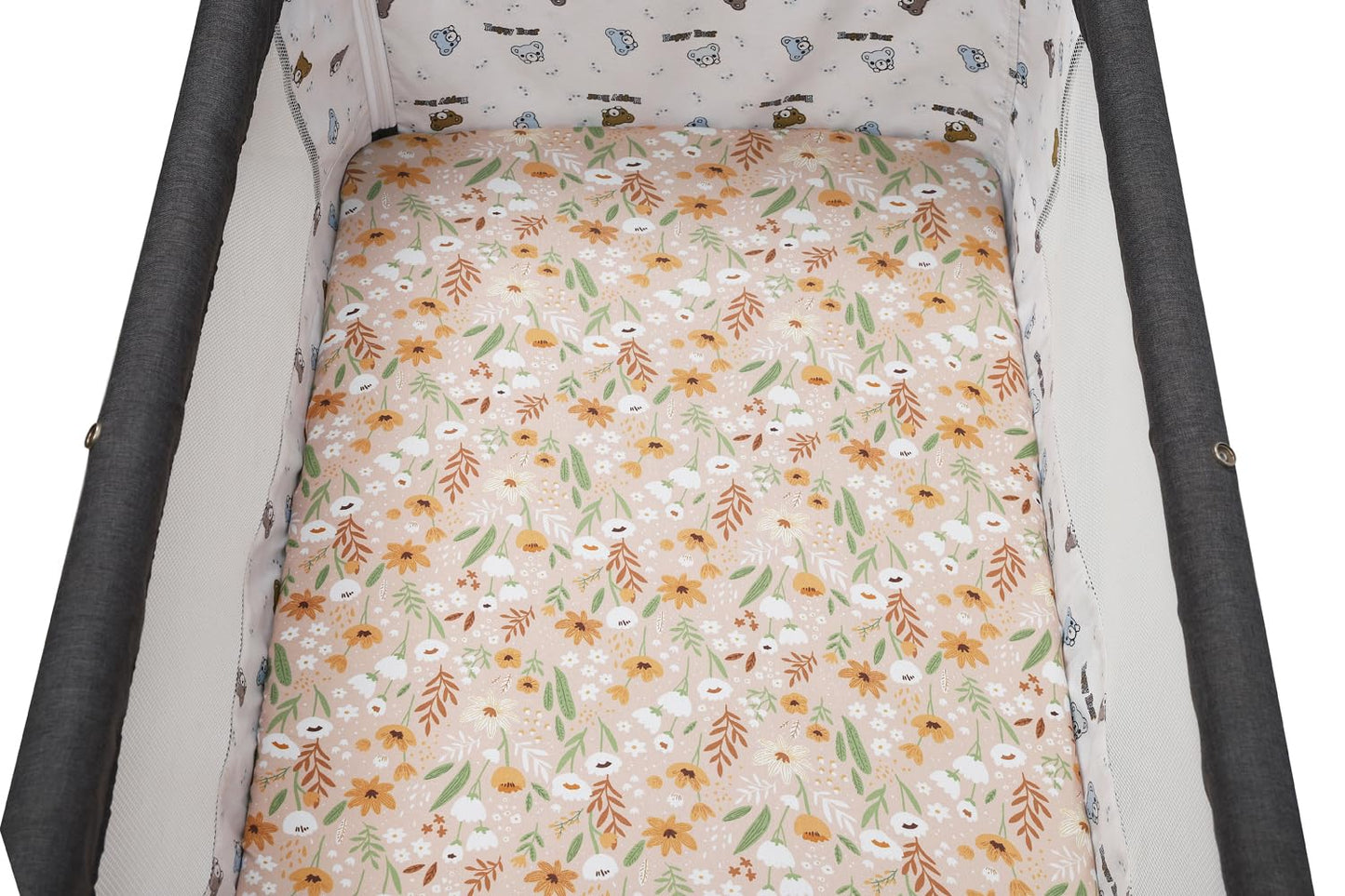 Bassinet Sheet Set 2 Pack Snug Fitted Bedside Sleeper Bassinet Sheets, Stretchy Ultra Soft, Unisex Boy Girl, Light Blue & Dinosaur