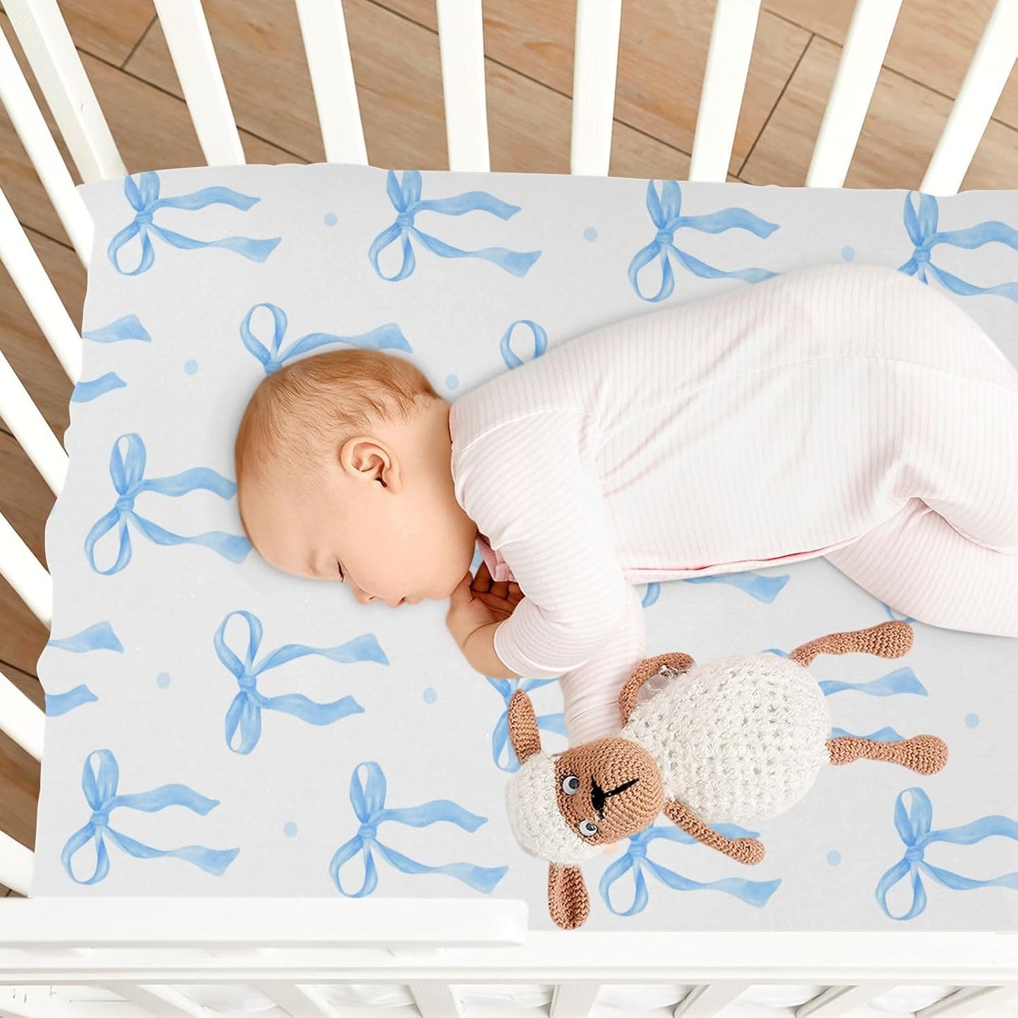Fitted Crib Sheets Cactus and Floral Stretchy Portable Playard Sheets for Baby Toddler, Breathable Soft Mini Crib Mattress 52 x 28 in for Boys and Girls