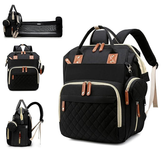 Awanhe Baby Diaper Bag Backpack with Changing Station, Waterproof Bags for Boys & Girls, USB Charging Port, Black