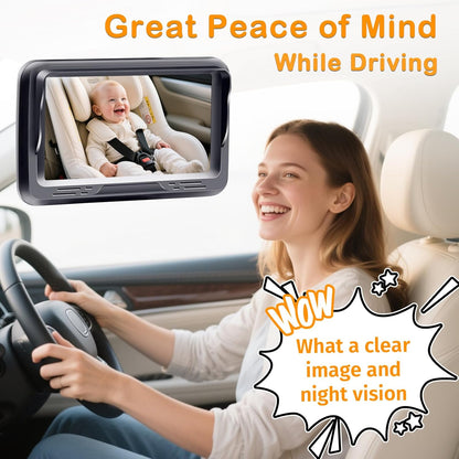 Rohent Car Camera for Baby USB: Plug and Play Easy to Install Crystal Night Vision Wide View Angle for Newborn Infant Safety