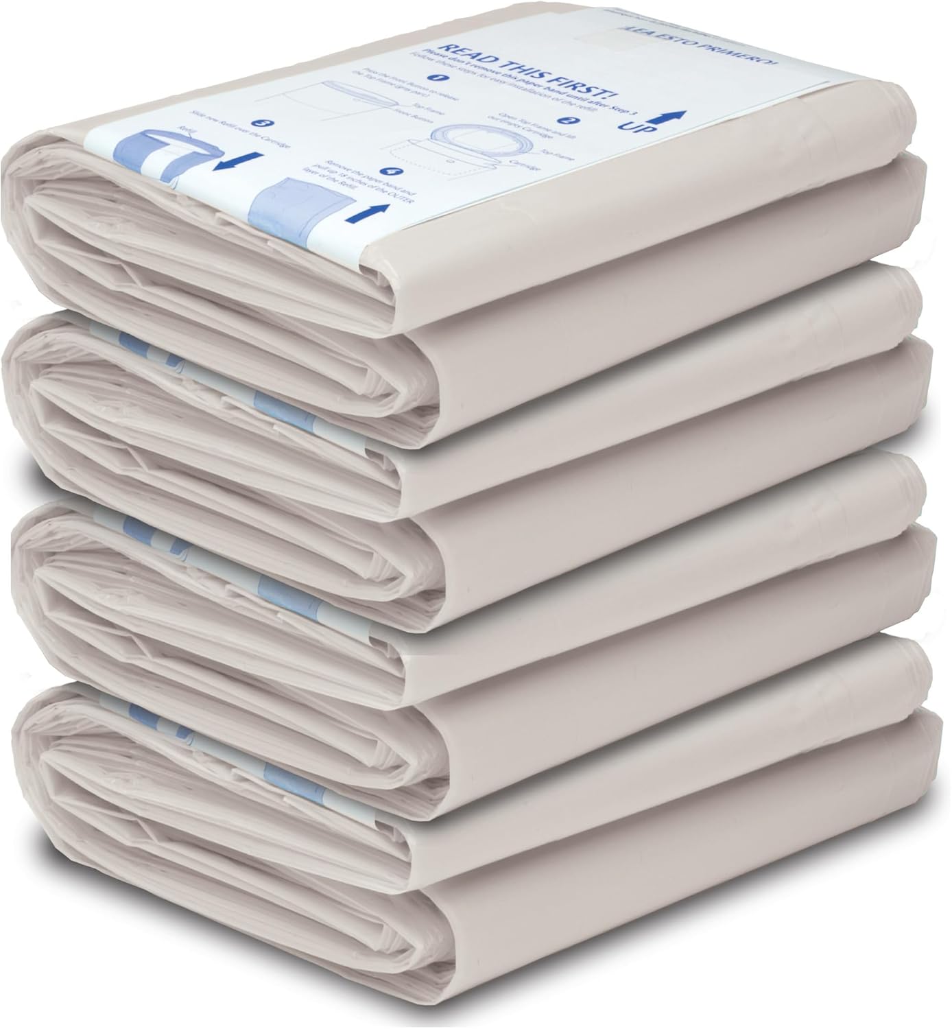 Diaper Dekor CLASSIC Diaper Pail Refills | 4 Count Unscented | Exclusive End-of-Liner Marking | Thick Quick & Easy to Replace | Most Economical Refill System | for Original and Eko Style Pails