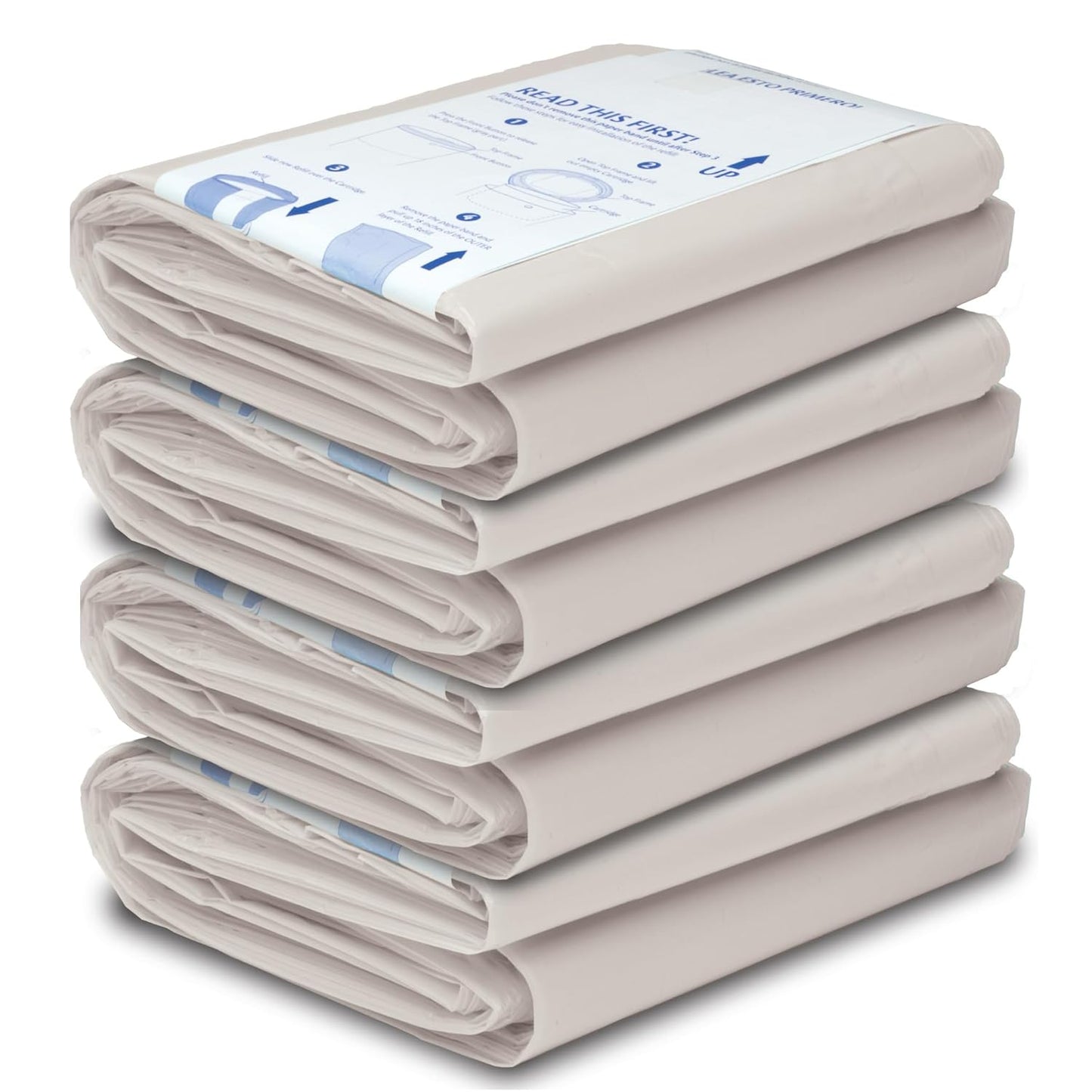 Diaper Dekor Plus Diaper Pail Refills | 4 Count Unscented | Exclusive End-of-Liner Marking | Thick, Quick & Easy to Replace | Most Economical Refill System | for Original and Eko Style Pails