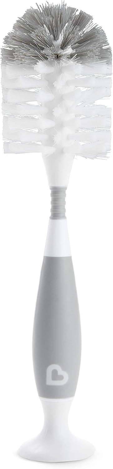 Munchkin® Baby Bottle & Small Parts Cleaning Set, Includes High Capacity Dishwasher Basket & Bristle Bottle Brush, Grey
