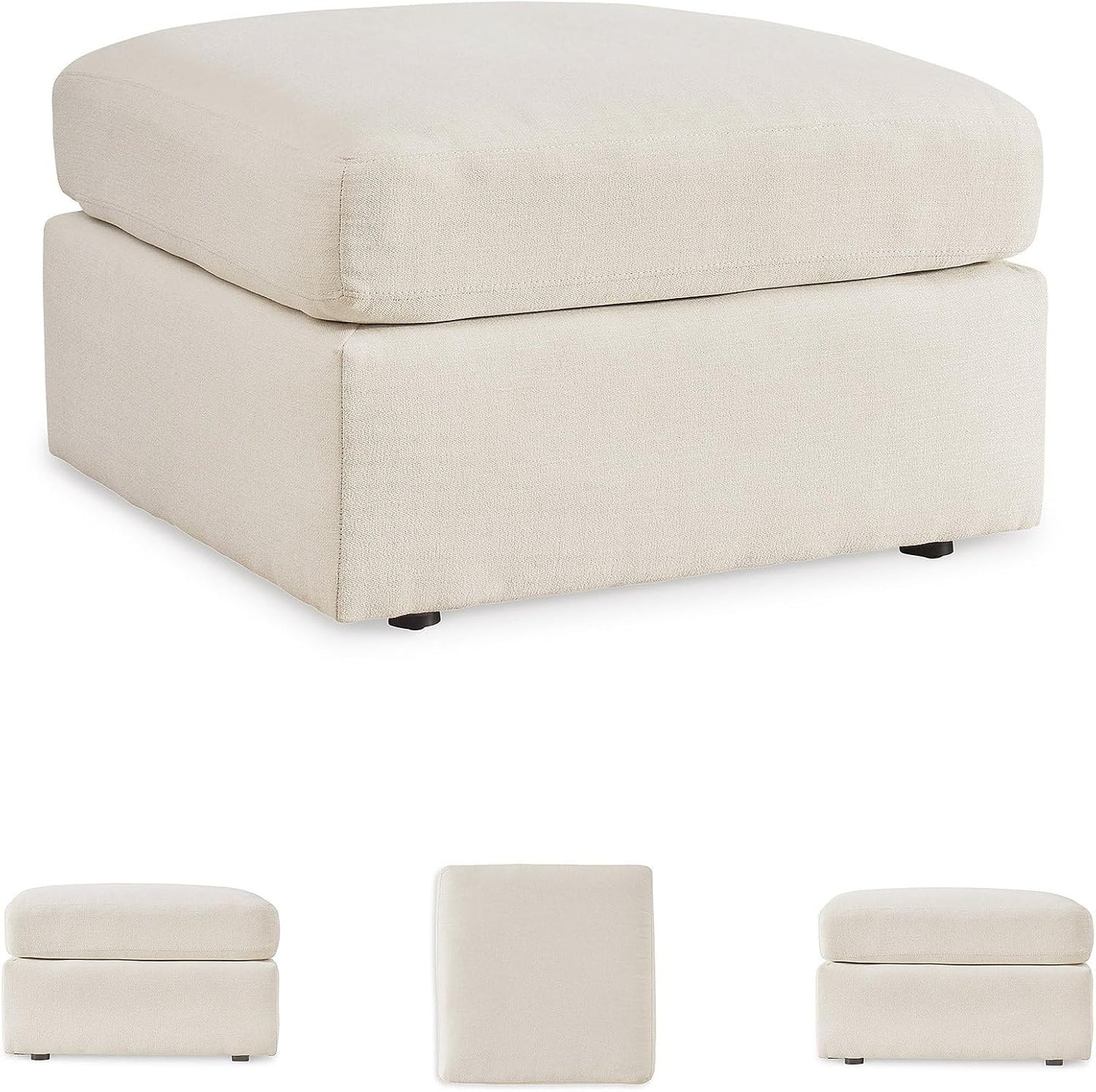Signature Design by Ashley Modmax Coastal Press-Back Swivel Glider Rocker Recliner with Machine Washable Cover, Hidden Storage Compartments and 2 Bolster Pillows, Beige - Colors A
