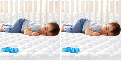 Pack and Play Sheets Mattress Pad Protector Fitted Waterproof Playard Mattress Cover, Compatible with Graco Pack n Play & Dream On Me & Pamo Babe, Playpen/Playard Sheet Quilted, Gray, 39" x 27"