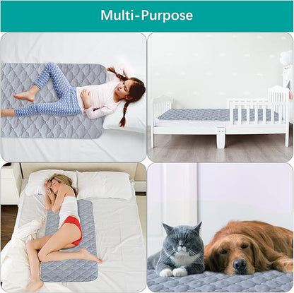 Waterproof Crib Mattress Protector Pad 2 Pack 28" x 52",Non-Slip & Absorbent Mattress Pad for Baby Standard Crib/Bed, Quilted Machine Washable Grey
