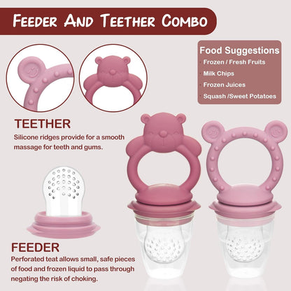 Baby Breastmilk Popsicle Molds & Baby Fruit Feeder (6 Pack), WAJIAYON Infant Food Freezer Tray Storage Containers, Silicone Teething Pacifier Feeder and Teether for Babies,Babies Feeder