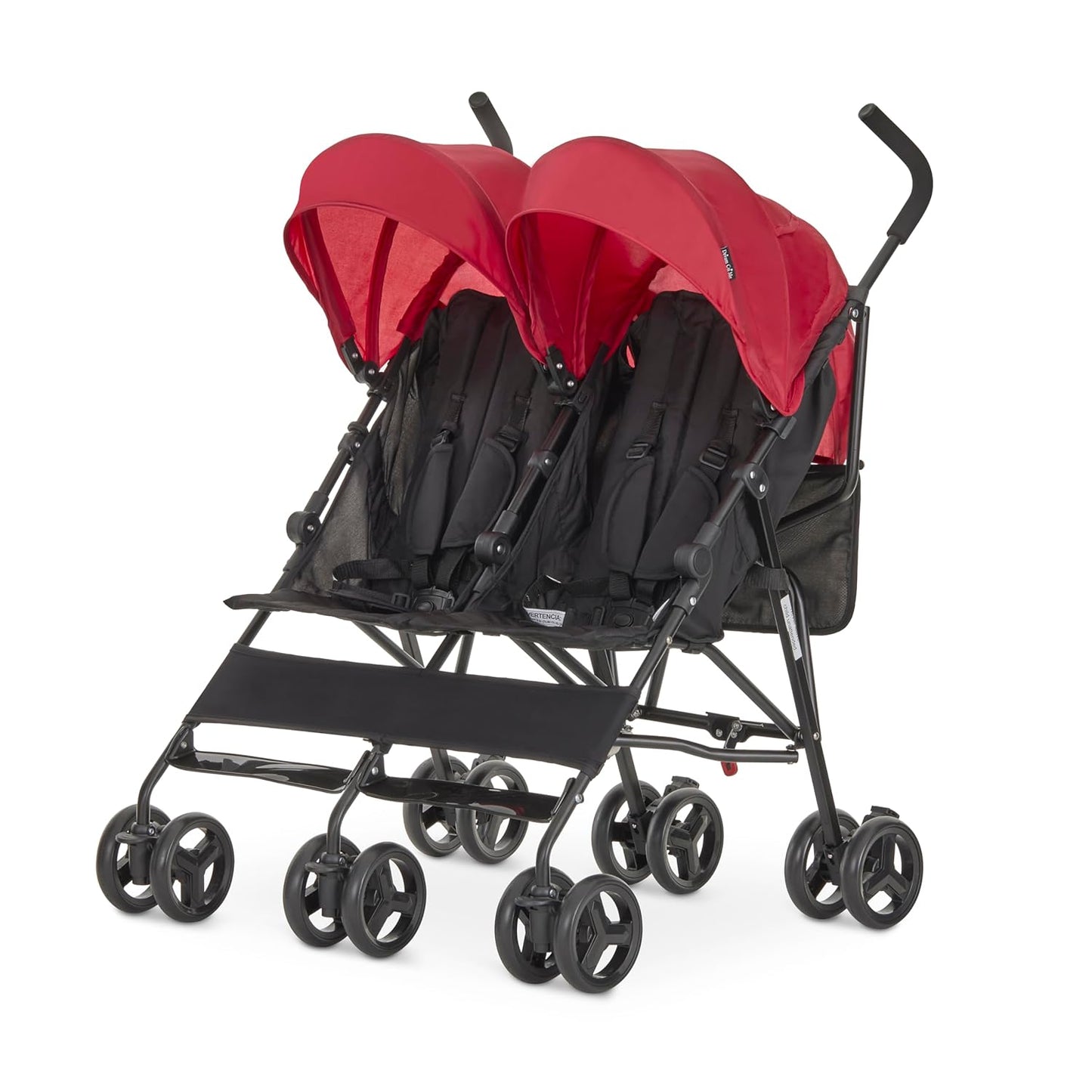 Dream On Me Twin Venture Umbrella Stroller in Pink, Multi Backrest Positions, Adjustable & Removable Canopy Double Stroller, 360°Swivel Wheels with Locks