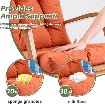 Rocking Chair Cushion with Ties Non-Slip Outdoor Rocking Chair Cushion Set Waterproof Fade-Resistant Porch Garden Patio Glider Rocker Cushions