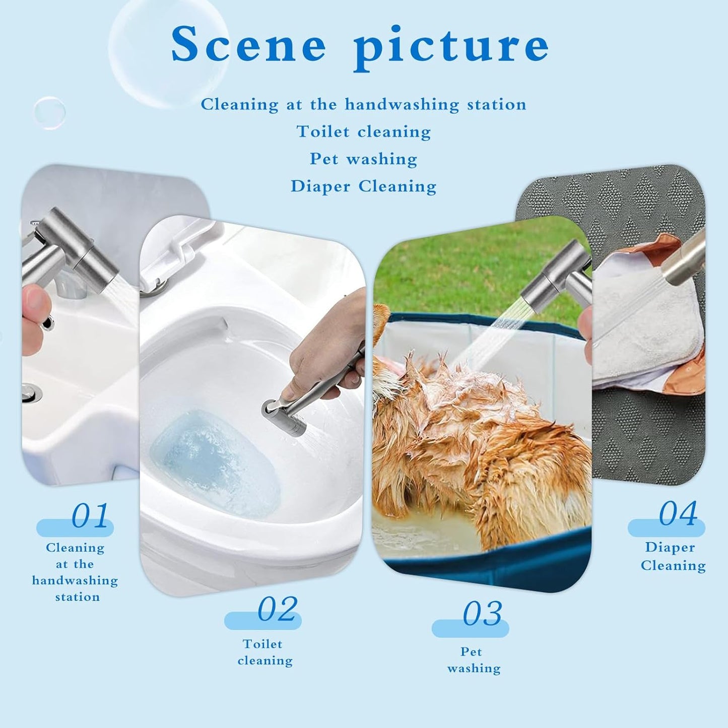 Handheld Bidet Sprayer for Toilet, IDMAX Jet Sprayer for Toilet Muslim Shower Set with 49-inch Hose and Bracket, Adjustable Bidet Attachment Water Pressure Controlfor Feminine Wash