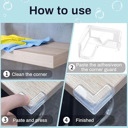 12 Pack Corner Protector, Table Protectors, Clear Furniture Edge Safety & Corner Guards Bumpers Cushion to Cover Table Edges & Sharp Furniture