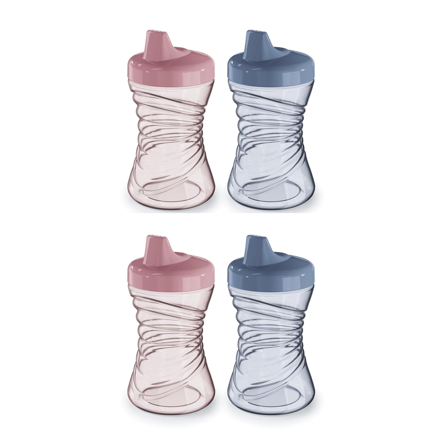 NUK Fun Grips Hard Spout Sippy Cup 10 oz. | Easy to Hold BPA Free Spill Proof Toddler Cup 4pk