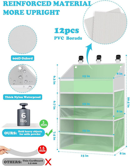 Hanging Diaper Caddy Organizer Crib Organizer–Spacious Baby Girl/Boy Nursery Storage Organizer for Changing Table, Playpen/Wall- Hold 90+ Diaper (Grey)