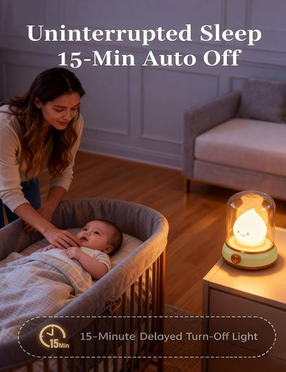 Cute Smiley Lamp, Portable LED Night Light for Bedroom, Camping | Rechargeable, Dimmable, Candle Flame Light, Desk Decor & Gifts
