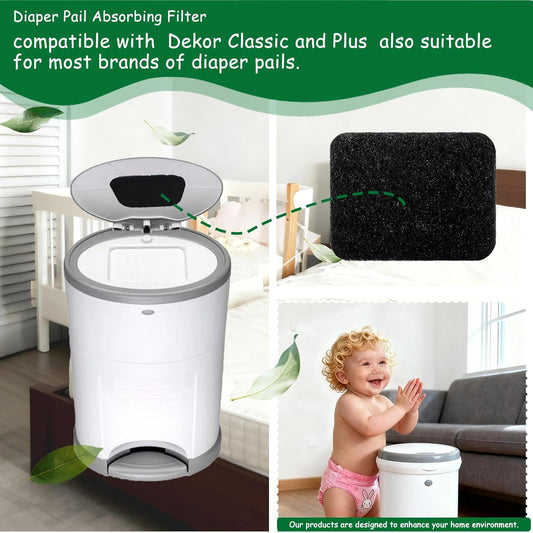 8 Pack Carbon Diaper Pail Deodorizer Filter,Odor Absorber Activated Carbon Filter Compatible with Dekor Classi/Plus Diaper Pail,Keeping House Air Fresh