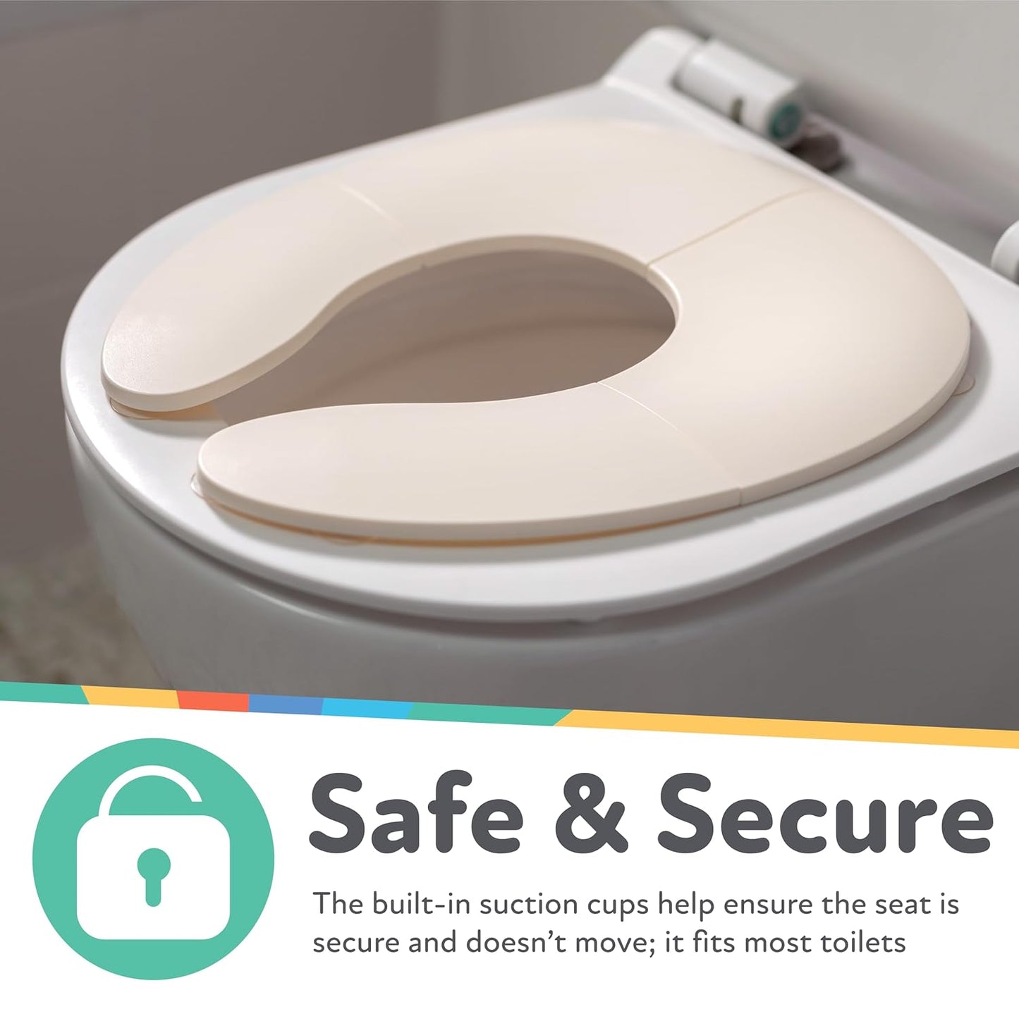 Nuby On-The-Go Portable Potty Seat - Travel Toilet Seat for Boys and Girls 18+ Months - Includes Storage Bag and Disposable Potty Liners - Toddler Travel Essentials - Toddler Potty Training Toilet