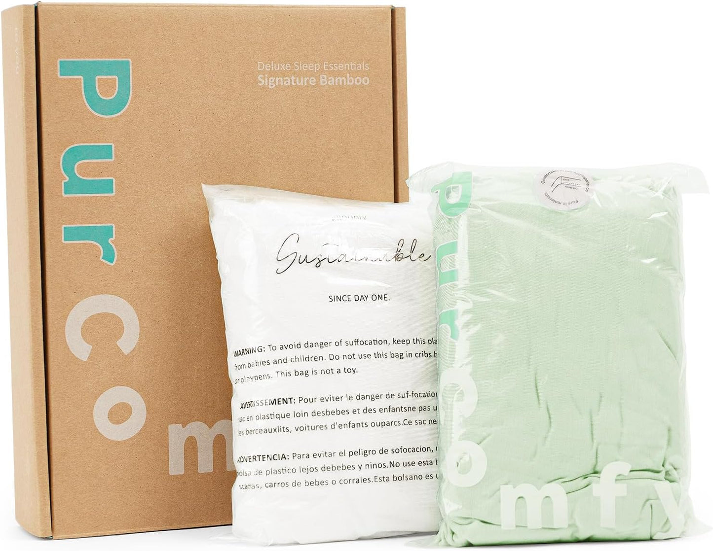 Supersoft Pack and Play Sheets Fitted, Premium Bamboo Viscose Mini Crib Sheets, Pack N Play Mattress Sheets, Graco Playard Baby Sheets Neutral for Boys Girls, 5'' Deep Pocket 2-Pack