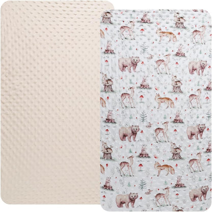 Dot Bassinet Sheet Set 2 Pack Stretch Fitted Bedside Sleeper Bassinet Sheets Sheets,Ultra Soft, for Baby Girls and Boys Light Green Dinosaur