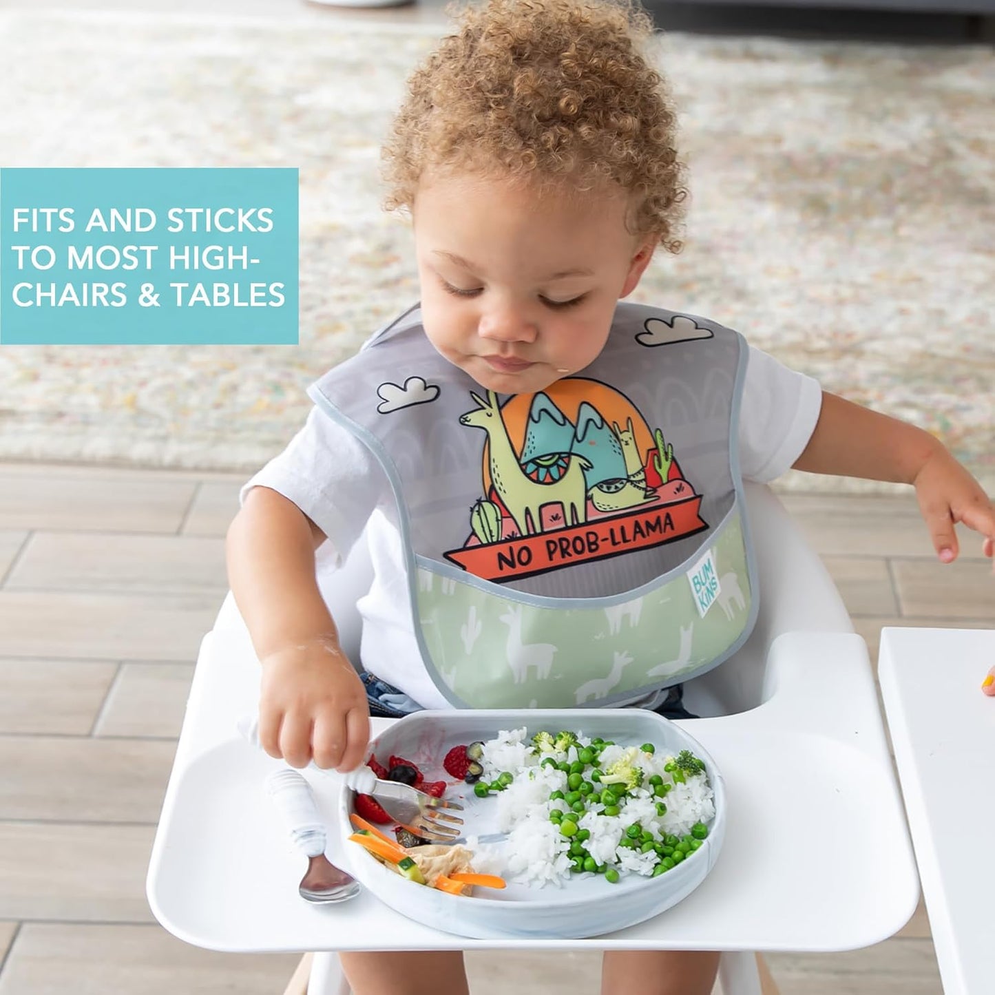 Bumkins Toddler and Baby Suction Plate, Divided Grip Dish for Babies and Kids, Baby Led Weaning, Feeding Supplies, Sticks to Tables and Highchairs, Platinum Silicone, for Chidren 6 Months, Gray