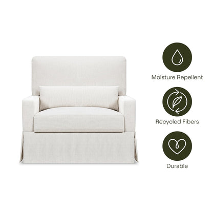 Namesake Crawford Pillowback Chair and a Half Comfort Swivel Glider in Tan Gingham, Greenguard Gold & CertiPUR-US Certified