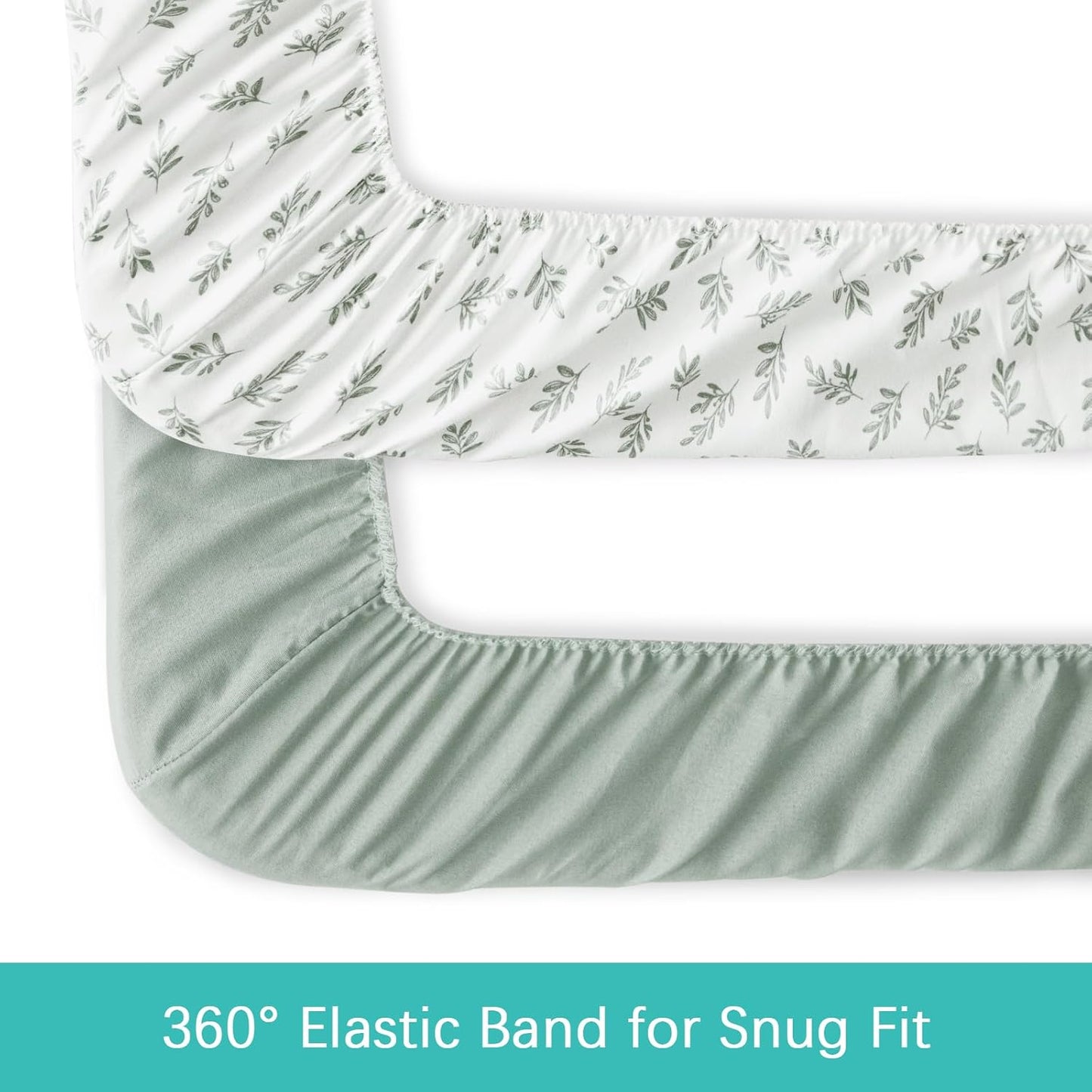 Baby Bassinet Sheets 4 Pack Fit for Baby Delight, Semphis, Kiniew, Jimglo, Cowiewie, JevrJeur, Newton Baby, AirClub, Mika Micky, Ezebaby and Besrey Bassinet, Green