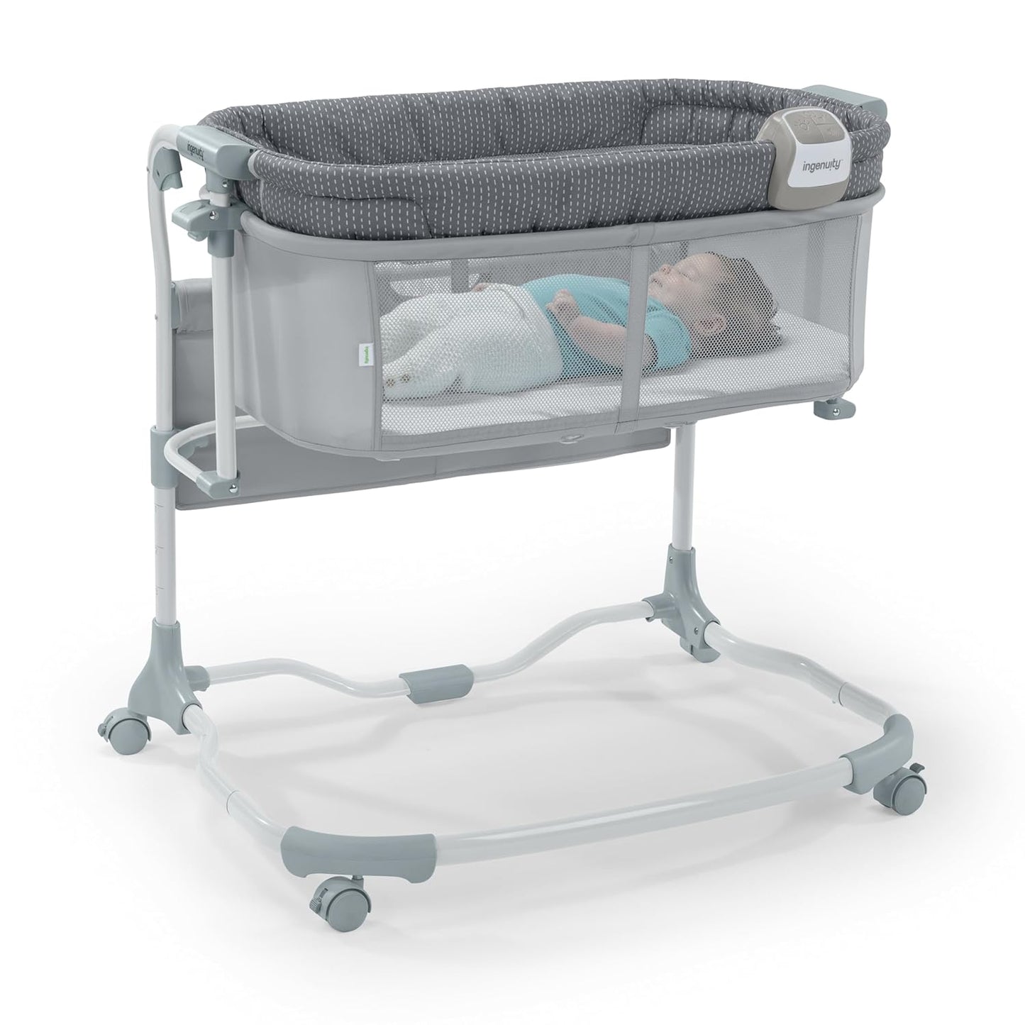 Ingenuity Dream Hero Starlight 3-in-1 Co-Sleeping Bassinet and Crib - Lume (Grey), Unisex, Newborn to 12 Months