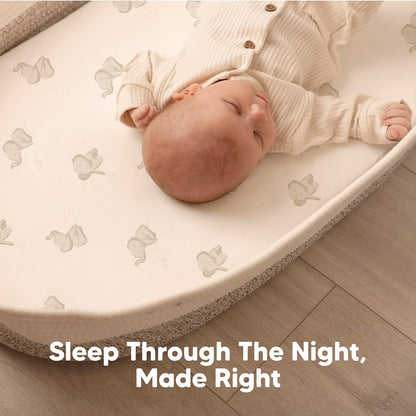 2-Pack Baby Bassinet Sheets Girl, Boy - 33x17 Viscose Derived from Bamboo Bedside Mattress Fitted Bassinet Sheets, Compatible with Halo Bassinest Swivel Sleeper, Baby Delight, Graco (Pecan)