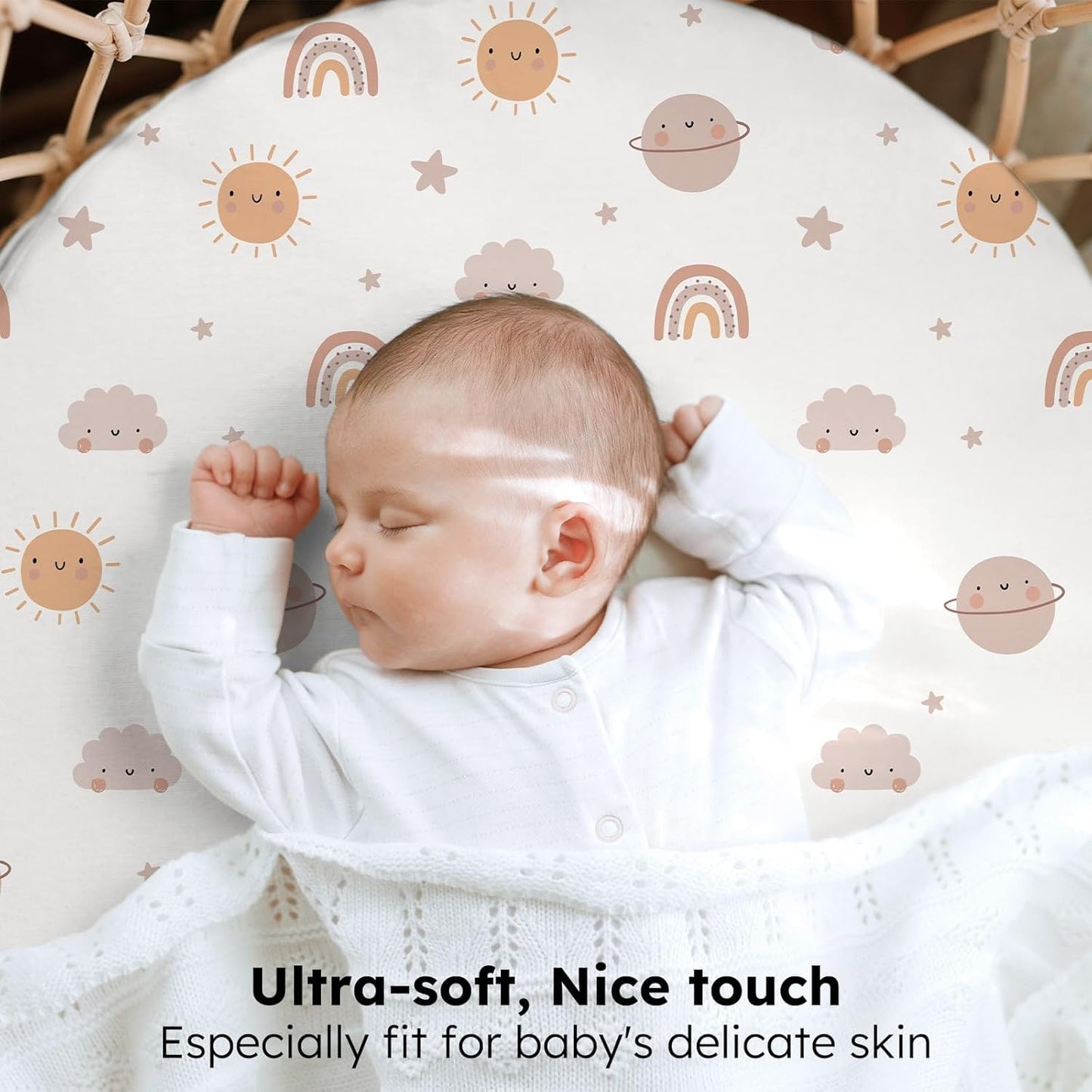 Baby Bedside Bassinet Sheets Girl, 33”x20” Compatible with Baby Delight Dream On Me & Most Rectangle Bedside Sleeper Bassinet Mattress, Super Soft Microfiber Pink Butterfly Flower