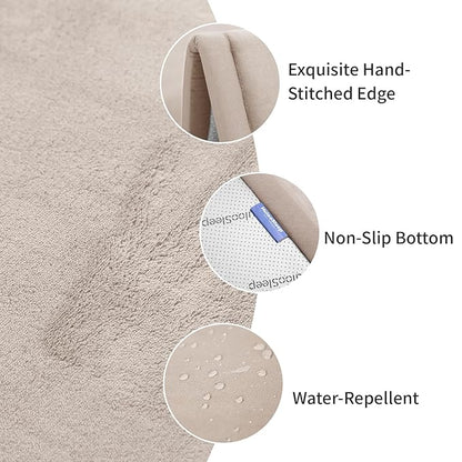 Huloo Sleep Baby Play Mat for Floor,1.3" Thick Elasti-Foam 50x50 Playpen Mat for Toddlers Infant Kids,Water-Repellent Soft Coral Velvet Tummy Time Mat,Non Slip Crawling Mat,Tatami Mat(Beige)