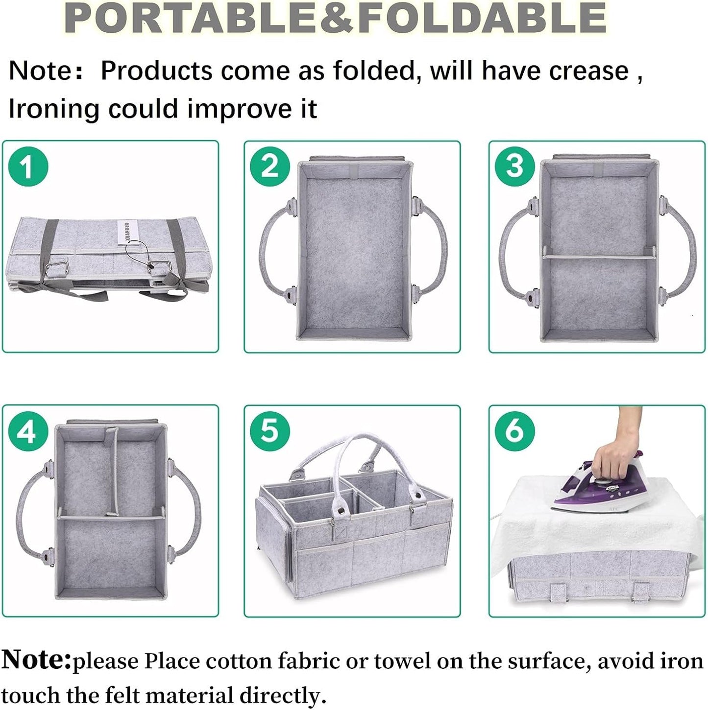 Baby Diaper Caddy Organizer for Boy or Girl Large Nursery Storage Bin Basket Portable Holder Tote Bag for Changing Table and Car Baby Shower Gifts Newborn Essentials Stuff Registry Must Haves Item
