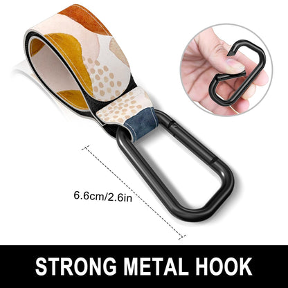 Baby Stroller Hooks for Hanging Bags, Universal Stroller Clips Accessories, Mommy Hook for Diaper Bag, Shopping Cart, Purse, Backpack - 2 Pack, Abstract Leaf
