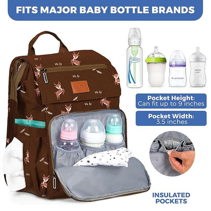 PILLANI Baby Diaper Bag Backpack - Large Bag for Boys & Girls, Waterproof Diaper Backpack - Travel Diaper Bags w/Changing Pad, Baby Registry Search & Shower Gifts - Essentials Must Haves Newborn Stuff