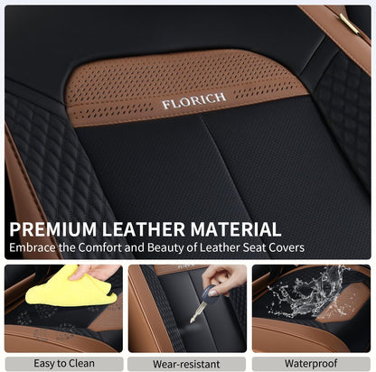 FLORICH Car Seat Covers Full Set, Automotive Seat Covers, Black Car Seat Cover, Waterproof Seat Protectors Universal fit for Car Truck Van SUV - Black