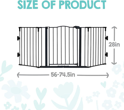 Regalo Safety 192" Super Wide Baby Gate & Play Yard, 2-in-1 Convertible Extra Wide Safety Barrier, Hardware Mounted for Toddlers & Pets, Tested & Safe for 30 Years, American Designed & Owned, White