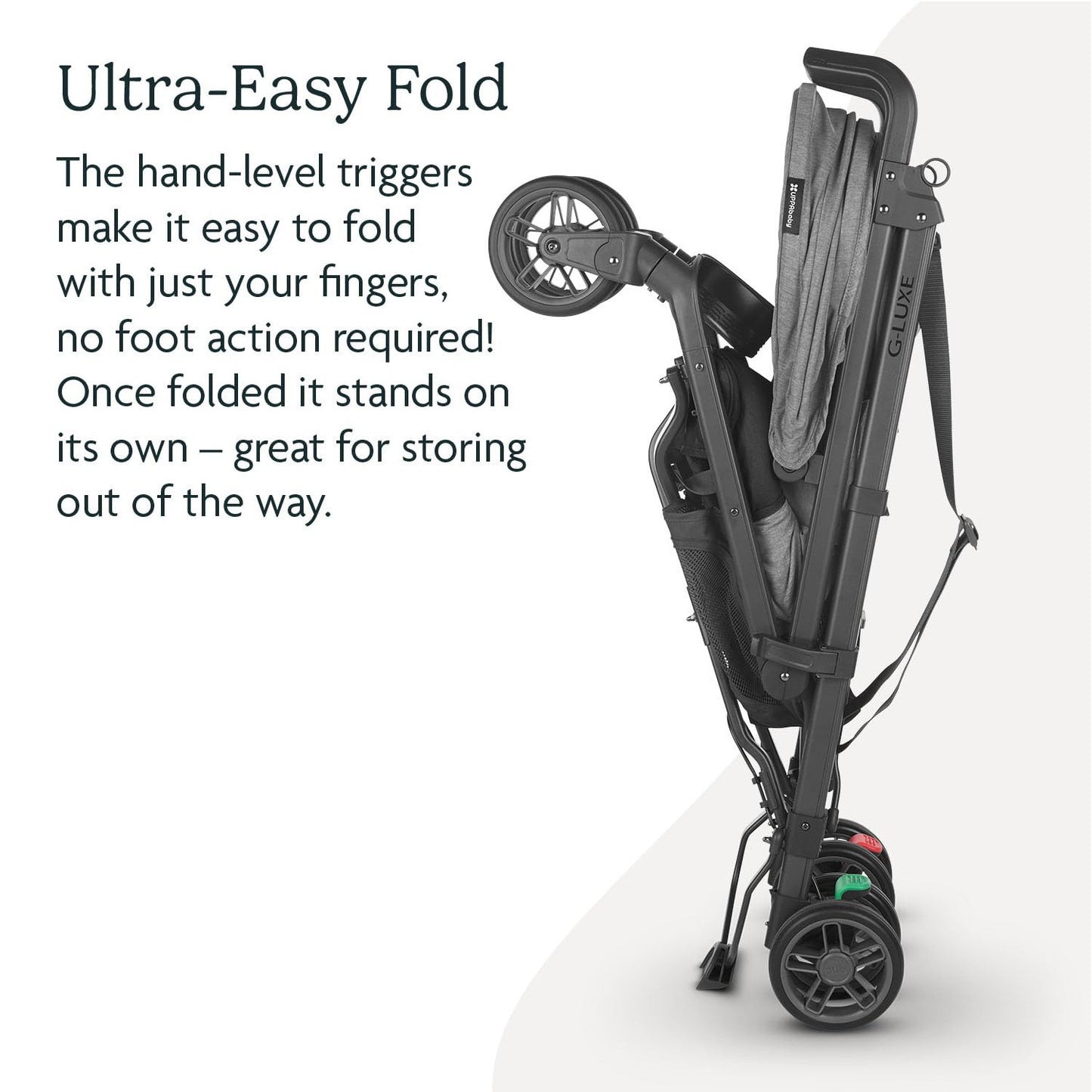 UPPAbaby G-Luxe Umbrella Stroller/Lightweight Design for Easy Travel/One-Step Fold + Recline/XL Basket + Canopy/Cup Holder Included/Jake (Charcoal/Carbon)