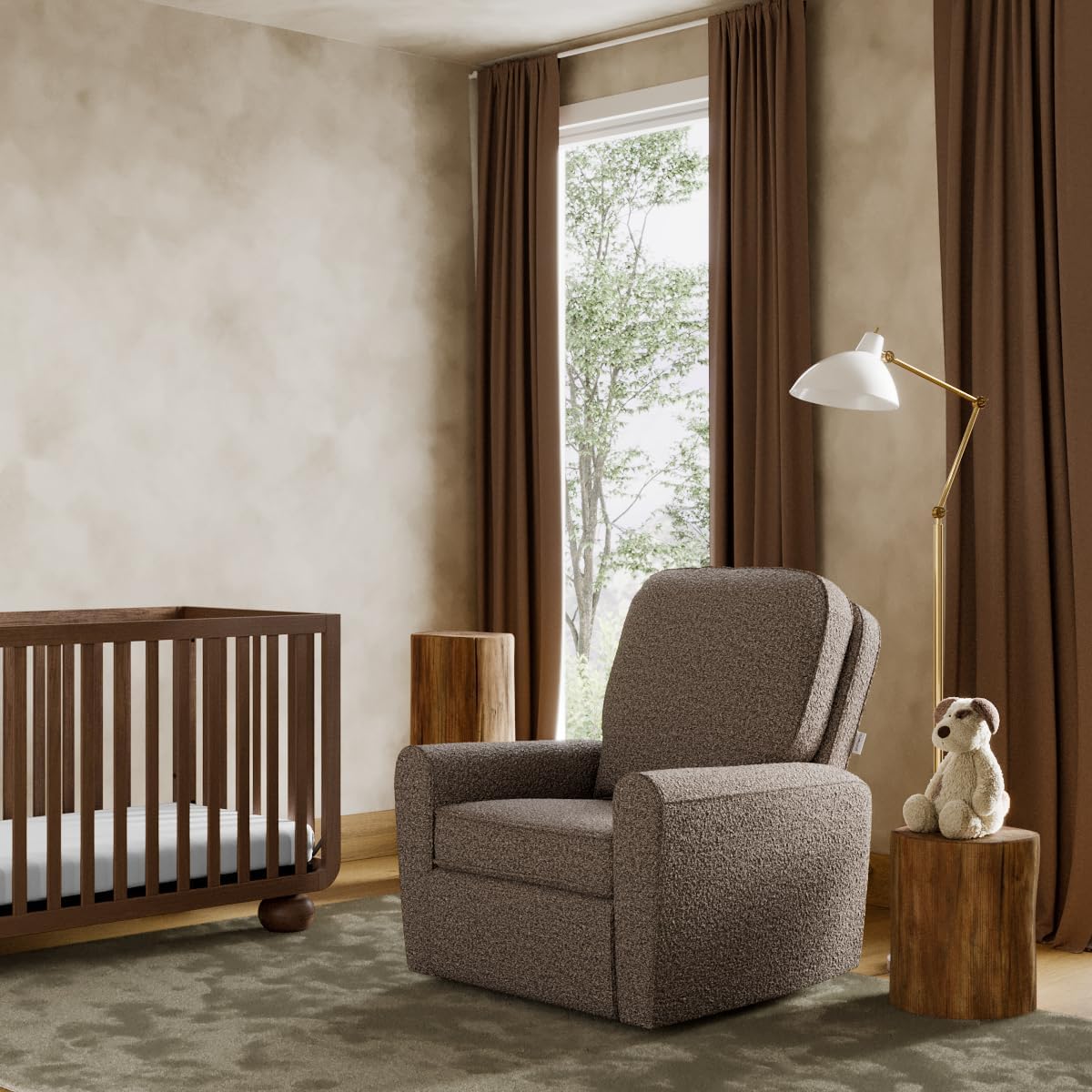 Storkcraft Amalfi Deluxe Power Recliner Swivel Glider – Premium Electronic Nursery Rocking Chair, Oeko-TEX 100 Certified, Includes Dual-USB Charging Port with USB-A & USB-C (Black Boucle)