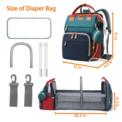 Astro alan Baby Diaper Bag with Changing Station, Waterproof Diaper Bag Backpack for Moms Dads with USB Charging Port, Baby Shower Gifts, Large Capacity diaper backpack, Grey