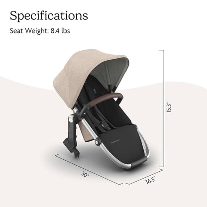 UPPAbaby RumbleSeat V3 Second Lower Seat - Compatible with Vista V2 and Vista V3 - All-Weather Seat + Magnetic Buckle – Adapters Included -Owen (Mocha Mélange)