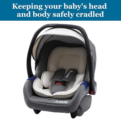 Innokids Head and Body Support Pillow Infant Car Seat Insert for Newborn to Toddler Stroller Cushion for Baby Shower Gifts (White)