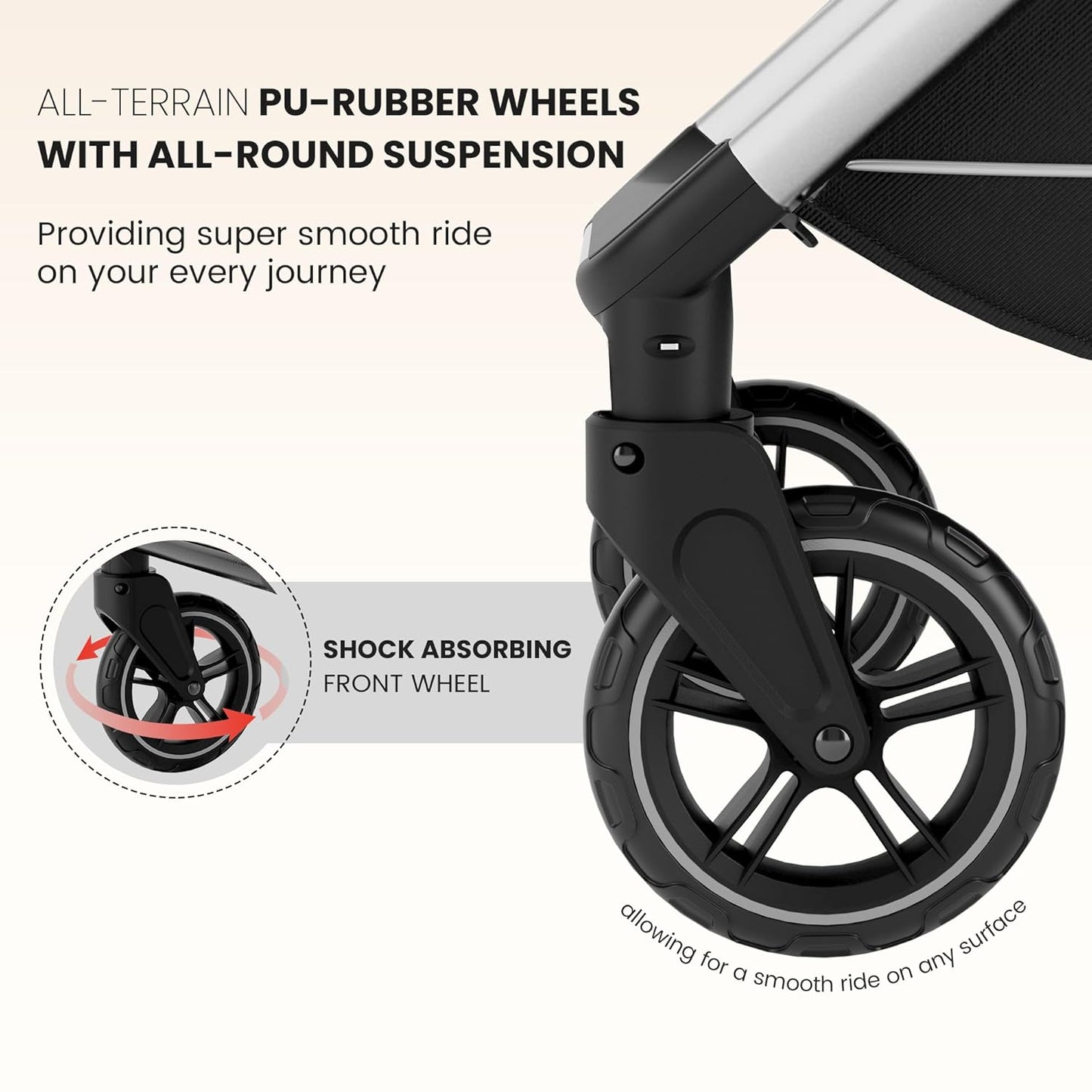 Accombe 2 in 1 Baby Stroller, Convertible Bassinet Pushchair for Infants and Newborns 0-36 Months