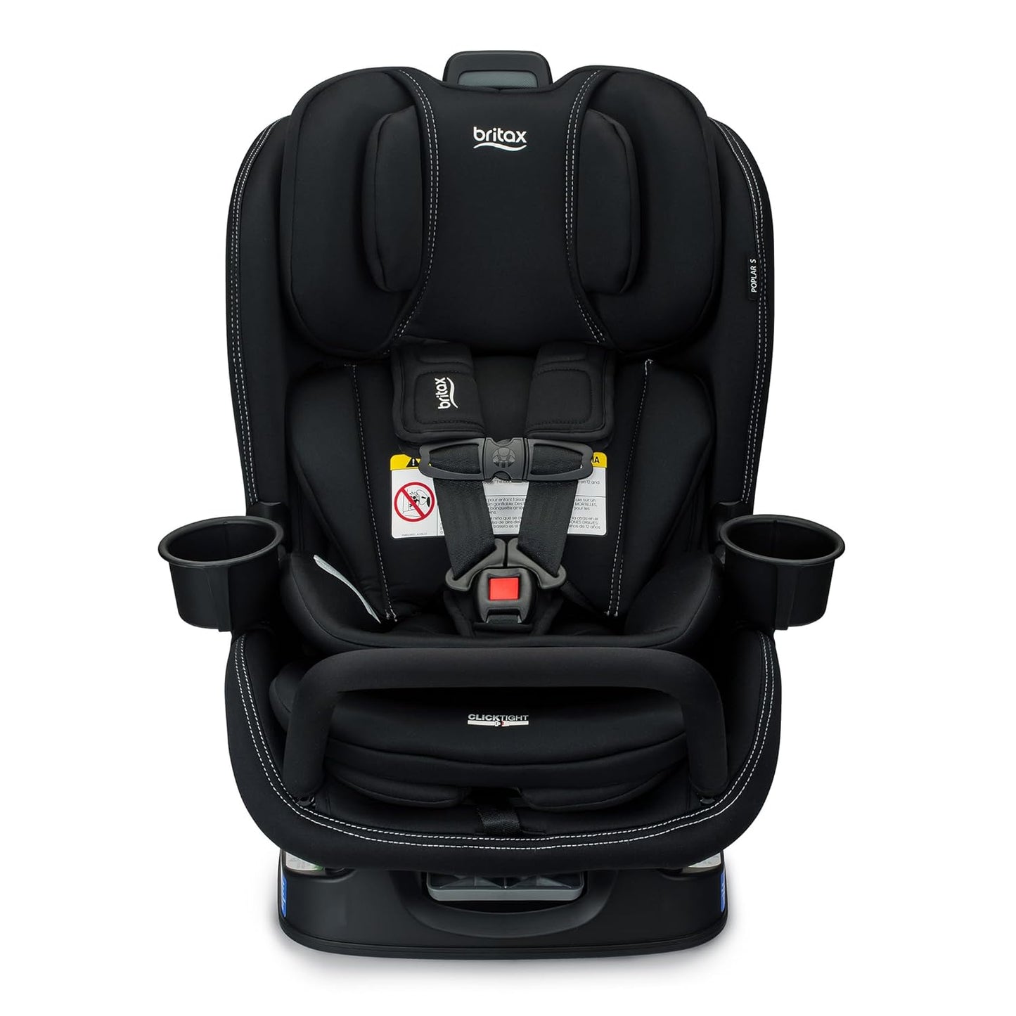 Britax Poplar S Convertible Car Seat, 2-in-1 Car Seat Extended Rear Facing, 17” Slim Car Seat Design with Fast & Easy ClickTight Installation, Anti-Rebound Bar & SafeWash Fabrics — Cowmooflage