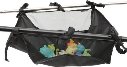 Baby Stroller Storage Mesh Bag Universal Bottom Basket Organizer with Large Capacity Oxford Fabric for Diapers Bottles and Essentials