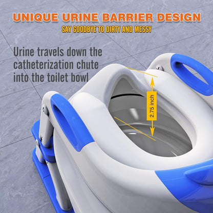 Potty Training Seat, SKYROKU Upgrade Toddler Toilet Seat for Kids Boys Girls, 2 in 1 Potty Training Toilet, Splash Guard Anti-Slip Pad Step Stool,New Sector-Shape Stabilized Base (8899+Grey)