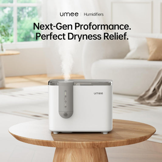 Humidifiers for Bedroom, 4L Top Fill for Large Room, 32H Runtime, Quiet Ultrasonic Cool Mist Humidifier for Home, Indoor, Baby Nursery, Plants, Easy to Clean & Fill, White