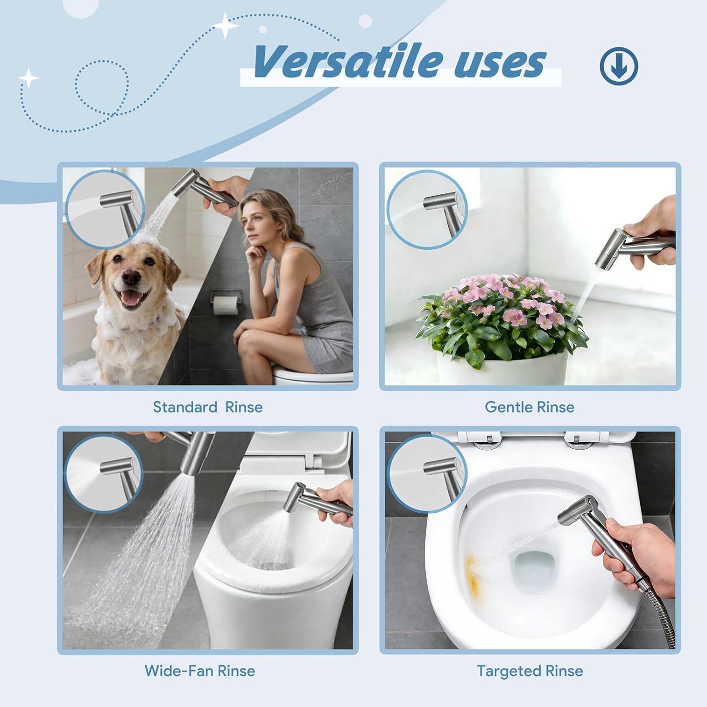 Handheld Bidet Sprayer for Toilet - Feminine Wash, Toilet Cleaning - Stainless Steel, Adjustable Water Pressure, Easy Installation